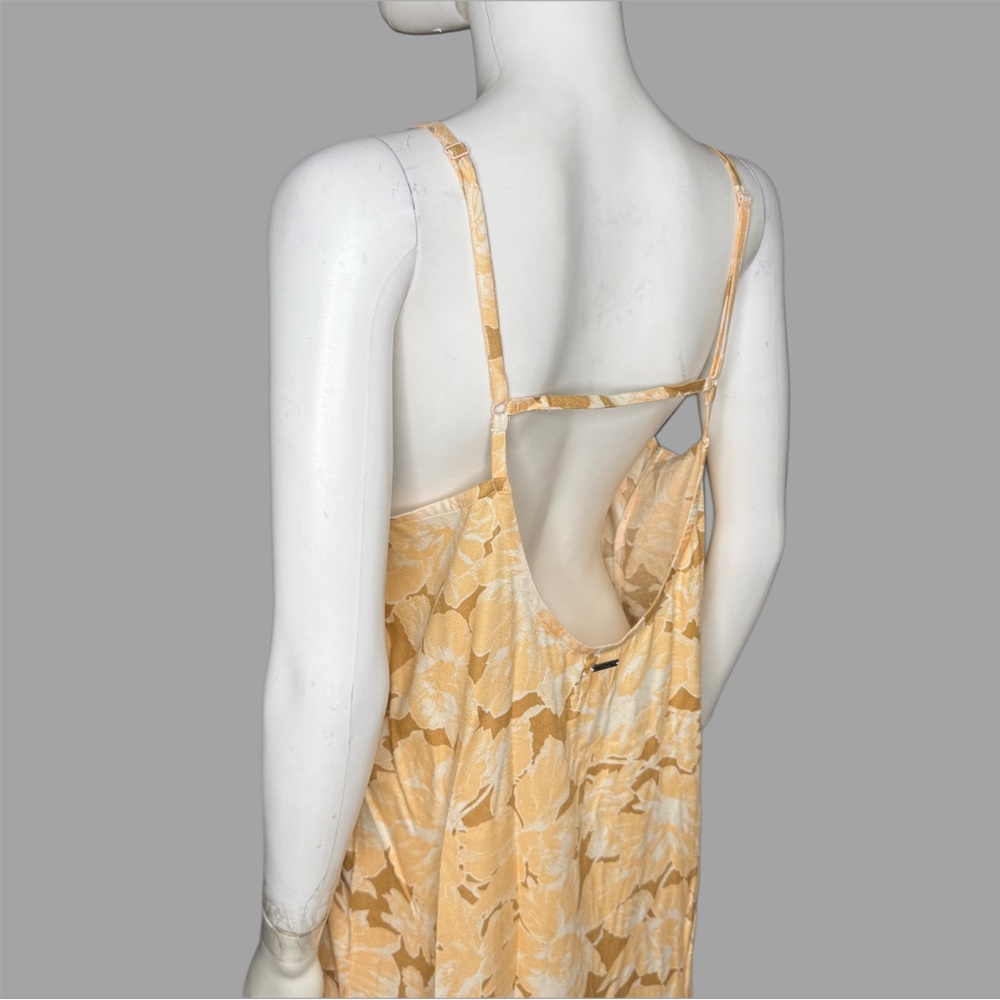 Hurley Caramel Cream Floral Midi Slip Dress - Picture 3 of 5